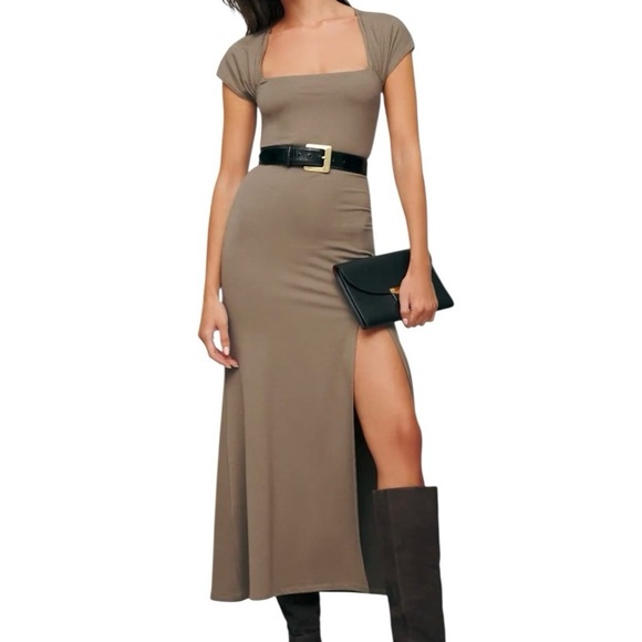 Reformation Harlyn Knit Dress Shitake Mushroom‎ Brown Size XL NWT - Picture 1 of 7